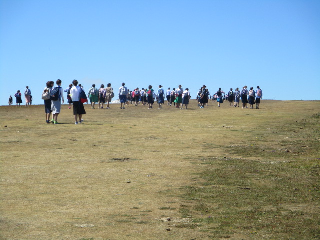 Teens on outdoor hiking activity
